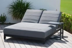 OUTFLEXX Doppelliegen, Anthrazit/flanelle, Alu/Sunbrella, 203x143x40/100, Höhenverstellbare Rückenlehne