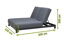 OUTFLEXX Doppelliegen, Anthrazit/flanelle, Alu/Sunbrella, 203x143x40/100, Höhenverstellbare Rückenlehne 15 OUTFLEXX Doppelliegen, Anthrazit/flanelle, Alu/Sunbrella, 203x143x40/100, Höhenverstellbare Rückenlehne -Warmer Garten 22412 5.jpg