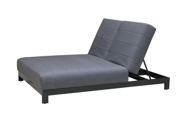 OUTFLEXX Doppelliegen, Anthrazit/flanelle, Alu/Sunbrella, 203x143x40/100, Höhenverstellbare Rückenlehne 8 OUTFLEXX Doppelliegen, Anthrazit/flanelle, Alu/Sunbrella, 203x143x40/100, Höhenverstellbare Rückenlehne – Bild 6
