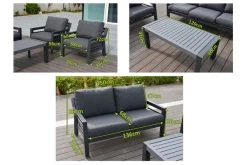 OUTFLEXX Loungemöbel, Anthrazit, Alu/Olefin, 4 Personen, Loungetisch 120x60 Cm -Warmer Garten 22430 4.jpg
