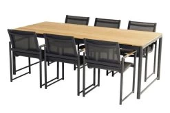 HARTMAN Fontaine Diningsessel, Anthrazit/schwarz, Alu/Teak, 63x59x86cm, FSC-Teak Armlehnen -Warmer Garten 22437 4.jpg