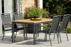 HARTMAN Silencio Esstisch, Xerix/natur, Aluminium/Teak, 220x100cm, FSC Teak -Warmer Garten 22442 3.jpg