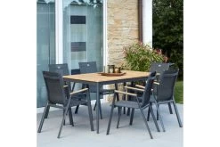 HARTMAN Silencio Esstisch, Xerix/natur, Aluminium/Teak, 220x100cm, FSC Teak -Warmer Garten 22442 4.jpg