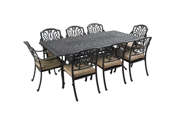 HARTMAN Amalfi Esstisch, Bronze/anthrazit, Alu-Guss, 214x112cm, Rechteckig 4 HARTMAN Amalfi Esstisch, Bronze/anthrazit, Alu-Guss, 214x112cm, Rechteckig – Bild 2