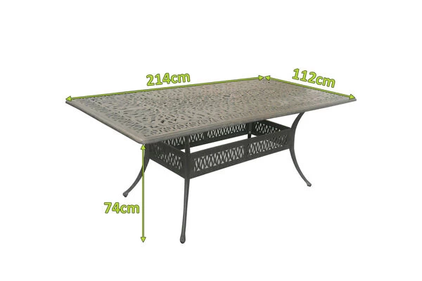 HARTMAN Amalfi Esstisch, Bronze/anthrazit, Alu-Guss, 214x112cm, Rechteckig 5 HARTMAN Amalfi Esstisch, Bronze/anthrazit, Alu-Guss, 214x112cm, Rechteckig – Bild 3