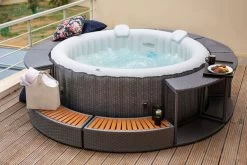 MSPA Comfort Bubble Spa Series Whirlpool, Grau/weiß, Rhino-Tech, Ø204x70 Cm / 930L, Rattanoptik, Inkl. Fernbedienung, Für Bis Zu 6 Personen -Warmer Garten 22481 03.jpg