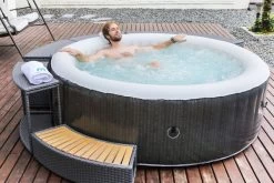 MSPA Comfort Bubble Spa Series Whirlpool, Grau/weiß, Rhino-Tech, Ø204x70 Cm / 930L, Rattanoptik, Inkl. Fernbedienung, Für Bis Zu 6 Personen -Warmer Garten 22481 11.jpg