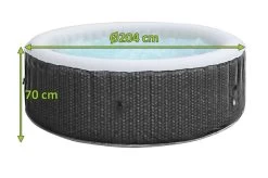 MSPA Comfort Bubble Spa Series Whirlpool, Grau/weiß, Rhino-Tech, Ø204x70 Cm / 930L, Rattanoptik, Inkl. Fernbedienung, Für Bis Zu 6 Personen -Warmer Garten 22481 mass.jpg