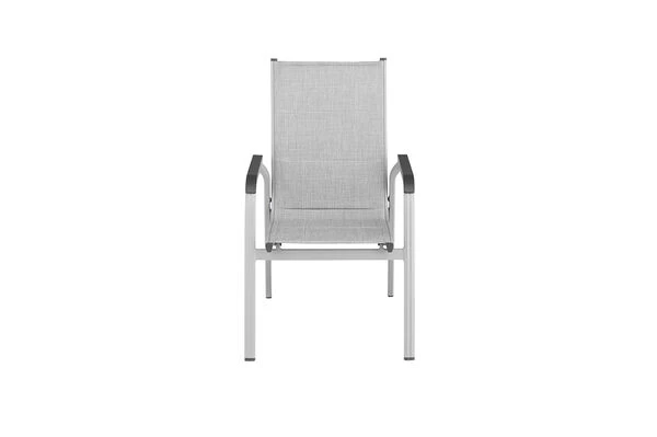 KETTLER BasicPlus PaddedStapelsessel, Silber/hellgrau, Alu/Textilene, 0301202-9000, Stapelbar 4 KETTLER BasicPlus PaddedStapelsessel, Silber/hellgrau, Alu/Textilene, 0301202-9000, Stapelbar – Bild 2