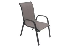 VILLANA Esstischgruppe, Anthrazit/grau, Alu/Textilene, Tisch 130/180x90cm, 4 Sessel, Stapelbar -Warmer Garten 22581 03.jpg