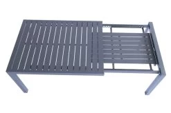 VILLANA Esstischgruppe, Anthrazit/grau, Alu/Textilene, Tisch 130/180x90cm, 4 Sessel, Stapelbar -Warmer Garten 22581 15.jpg