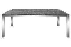 OUTFLEXX Esstischgarnitur, Silber, Edelstahl/Granit/Textil, 200x100 Cm, 4 Freischwinger, 2 Multipos, Padded, Teakarmlehnen -Warmer Garten 22770 09.JPG