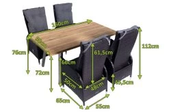 OUTFLEXX Esstischgarnitur, Edelstahl/Teak, 4 Diningsessel, Tisch 160x90cm, A-Gestell -Warmer Garten 22883 5.jpg