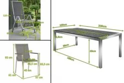 STERN Esstischgarnitur, Silbergrau/grau, Edelstahl/Textilene, Tisch 200 X 100 Cm, 2 Teilige Tischplatte, 4 Stapelsessel, 2 Multipo 14 STERN Esstischgarnitur, Silbergrau/grau, Edelstahl/Textilene, Tisch 200 X 100 Cm, 2 Teilige Tischplatte, 4 Stapelsessel, 2 Multipo -Warmer Garten 22900 02 mass.jpg