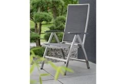 STERN Esstischgarnitur, Silbergrau/grau, Edelstahl/Textilene, Tisch 200 X 100 Cm, 2 Teilige Tischplatte, 4 Stapelsessel, 2 Multipo 16 STERN Esstischgarnitur, Silbergrau/grau, Edelstahl/Textilene, Tisch 200 X 100 Cm, 2 Teilige Tischplatte, 4 Stapelsessel, 2 Multipo -Warmer Garten 22900 04.jpg