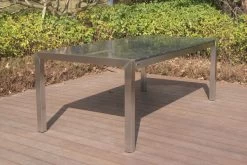 STERN Esstischgarnitur, Silbergrau/grau, Edelstahl/Textilene, Tisch 200 X 100 Cm, 2 Teilige Tischplatte, 4 Stapelsessel, 2 Multipo 17 STERN Esstischgarnitur, Silbergrau/grau, Edelstahl/Textilene, Tisch 200 X 100 Cm, 2 Teilige Tischplatte, 4 Stapelsessel, 2 Multipo -Warmer Garten 22900 05.jpg