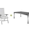 STERN Esstischgarnitur, Silber/grau, Edelstahl/Textilene, Tisch 200 X 100 Cm, 2 Teilige Tischplatte, 6 Multipositionssessel, Padded -Warmer Garten 22902 01.jpg