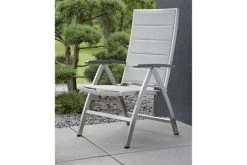 STERN Esstischgarnitur, Silber/grau, Edelstahl/Textilene, Tisch 200 X 100 Cm, 2 Teilige Tischplatte, 6 Multipositionssessel, Padded 13 STERN Esstischgarnitur, Silber/grau, Edelstahl/Textilene, Tisch 200 X 100 Cm, 2 Teilige Tischplatte, 6 Multipositionssessel, Padded -Warmer Garten 22902 03.jpg