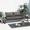 OUTFLEXX Lounge/Liege, Dunkelgrau, Alu/Holzimitat/Textilene, 228x78x66 Cm, Verstellbar, Inkl. Seitenablage -Warmer Garten 22919 1.jpg