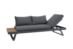 OUTFLEXX Lounge/Liege, Dunkelgrau, Alu/Holzimitat/Textilene, 228x78x66 Cm, Verstellbar, Inkl. Seitenablage -Warmer Garten 22919 3.jpg