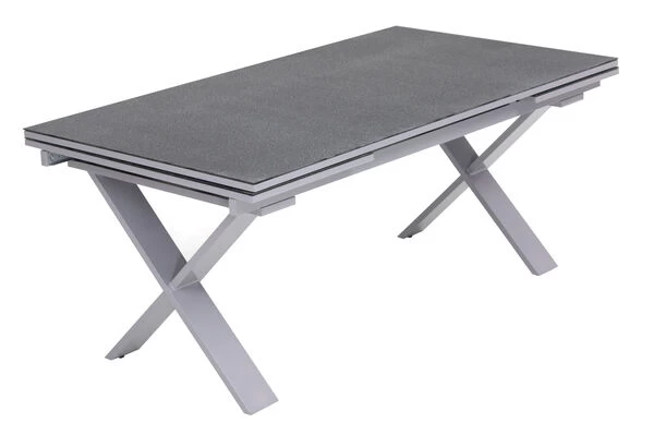 KETTLER Granada Esstischgarnitur, Silber / Anthrazit, Alu / Spraystone / Teak, Tisch 180/280x100cm, 10 Multipositionssessel 6 KETTLER Granada Esstischgarnitur, Silber / Anthrazit, Alu / Spraystone / Teak, Tisch 180/280x100cm, 10 Multipositionssessel – Bild 4