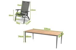 HARTMAN Silencio / Primo Sitzgruppe, Xerix/natur, Alu/Teak, 6 Multipo, 220x100cm, FSC-Teak Tischplatte -Warmer Garten 23142 5.jpg