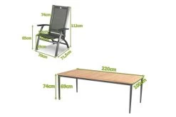 HARTMAN Silencio / Primo Sitzgruppe, Xerix/natur, Alu/Teak, 6 Multipo, 220x100cm, FSC-Teak Tischplatte -Warmer Garten 23142 mass.jpg