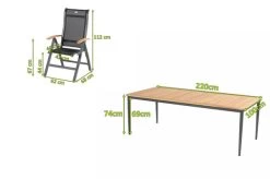 HARTMAN Silencio / Alice Sitzgruppe, Xerix/natur, Alu/Teak, 4x4 Textilen, 8 Multipo, 220x100cm, FSC-Teak Armlehnen -Warmer Garten 23196 5.jpg