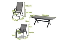 HARTMAN Xanadu / Aruba Sitzgruppe, Xerix, Alu/Textilene/Glaskeramik, 4 Stapelsessel, 2 Multipo, 160/220x100cm -Warmer Garten 23280 mass.jpg