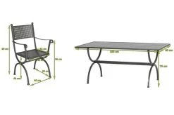 MBM Romeo Esstischgarnitur, Marone, Schmiedeeisen Verzinkt, Tisch 125 X 75 Cm, 4x Sessel -Warmer Garten 23360 5.jpg
