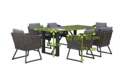 OUTFLEXX Oranger Blossom Esstischgarnitur, Anthrazit, Alu/XL Geflecht, 7-teilig, Inkl. Sitz- Und Rückenkissen, Tisch 200 X 90 X 76 Cm -Warmer Garten 23395 5.jpg