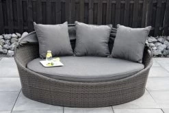OUTFLEXX Sonneninsel, Grau, Polyrattan/Olefin, 187x146x75/131, Verstellbares Dach -Warmer Garten 23404 2.jpg