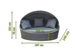 OUTFLEXX Sonneninsel, Grau, Polyrattan/Olefin, 187x146x75/131, Verstellbares Dach -Warmer Garten 23404 5.jpg