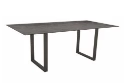 STERN Esstisch, Anthrazit, Aluminium, 200x100 Cm, Mit Tischplatte Silverstar 2.0 Dekor Zement