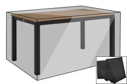 OUTFLEXX Premium Abdeckhaube Für Tische, Schwarz, Polyester, 155 X 92 X 72 Cm, Wasserbeständig, Integriertes Zugband