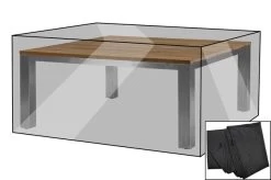 OUTFLEXX Premium Abdeckhaube Für Tische, Schwarz, Polyester, 165 X 165 X 75 Cm, Wasserbeständig, Integriertes Zugband