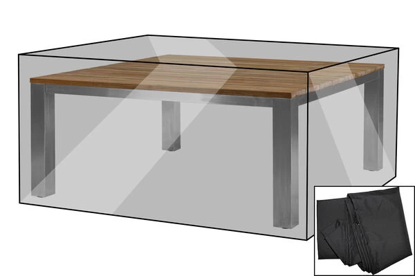 OUTFLEXX Premium Abdeckhaube Für Tische, Schwarz, Polyester, 165 X 165 X 75 Cm, Wasserbeständig, Integriertes Zugband 3 OUTFLEXX Premium Abdeckhaube Für Tische, Schwarz, Polyester, 165 X 165 X 75 Cm, Wasserbeständig, Integriertes Zugband