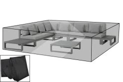 OUTFLEXX Premium Abdeckhaube Für Ecklounge, Schwarz, Z.B. 21820, 300 X 300 X 50 Cm, Wasserbeständig, Integriertes Zugband