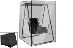 OUTFLEXX Premium Abdeckhaube Für Hängesessel, Schwarz, Z.B. 21808, 115 X 120 X 165 Cm, Wasserbeständig, Integriertes Zugband