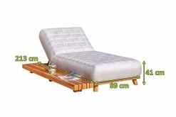 OUTFLEXX Icon Loungeliege, Lead Chine, Alu/Teak/Sunbrella, 213 X 89 X 41 Cm, Inkl. Verstellbarer Rückenlehne -Warmer Garten 23437 5.jpg