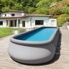 OUTTECH Premium Pool, Grau, Stahl/PVC, 1220 X 366 X 122 Cm, Sandwich-PVC Und Viel Zubehör, Oval