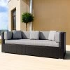 OUTFLEXX Dreisitzer-Sofa, Schwarz, Polyrattan, 210x85x70cm, Inkl. Polster + Wasserfeste Kissenbox -Warmer Garten 2392 1 BOX 1 CGI.jpg