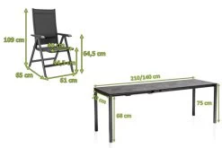 KETTLER Cubic/Basic Plus Esstischgarnitur, Anthrazit, Alu/HPL/Textilene, 140/210x70 Cm, 4 Multipos -Warmer Garten 28829 05.jpg