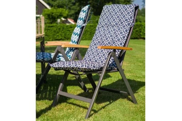 HARTMAN Alice Multipositionssessel, Xerix/schwarz, Alu/4x4 Textilen, Mit FSC Teak-Armlehnen 4 HARTMAN Alice Multipositionssessel, Xerix/schwarz, Alu/4x4 Textilen, Mit FSC Teak-Armlehnen – Bild 2