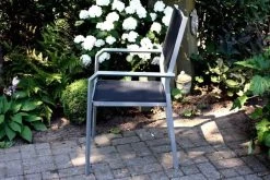 VILLANA Gartenstuhl, Silber/schwarz, Aluminium/Textil, 58 X 57 X 90 Cm, Stapelbar 14 VILLANA Gartenstuhl, Silber/schwarz, Aluminium/Textil, 58 X 57 X 90 Cm, Stapelbar -Warmer Garten 2 13398.jpg