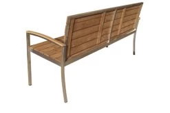 OUTFLEXX Gartenbank, FSC-Teakholz/Edelstahl, 3-Sitzer, 160x55x80cm -Warmer Garten 2 13536.jpg