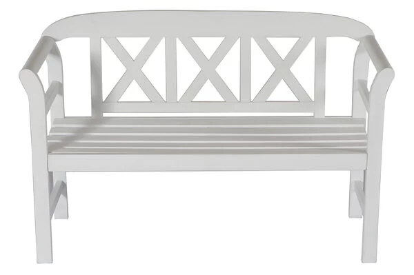 VILLANA Gartenbank, Weiß, Akazienholz, 128 X 54 X 81 Cm, 2 Personen 6 VILLANA Gartenbank, Weiß, Akazienholz, 128 X 54 X 81 Cm, 2 Personen – Bild 4