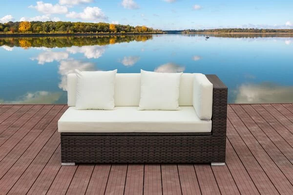 OUTFLEXX 2-Sitzer Ecksofa, Braun Marmoriert, Polyrattan, 145 X 85 X 70 Cm, Wasserfeste Kissenbox, Armlehne Li. 4 OUTFLEXX 2-Sitzer Ecksofa, Braun Marmoriert, Polyrattan, 145 X 85 X 70 Cm, Wasserfeste Kissenbox, Armlehne Li. – Bild 2