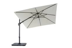 OUTFLEXX Ampelschirm, Creme, Pulverbesch. Aluminium, 300x300 Cm, Inkl. Plattenständer, Twist-Funktion -Warmer Garten 2 16108.jpg