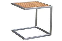 OUTFLEXX Sonnenliegen-Set, Schwarz, Edelstahl/FSC-Teak, 195,5x74x35cm, Mit Armlehnen, Inkl. Beistelltisch 45x45cm -Warmer Garten 2 16545.jpg